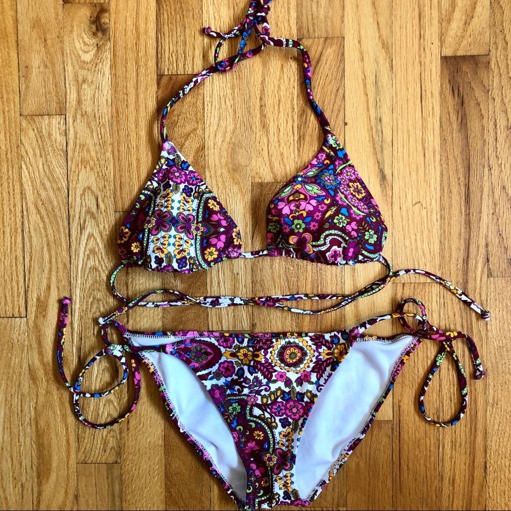 Women’s 70’s Inspired Print Bikini- Top & Bottom!